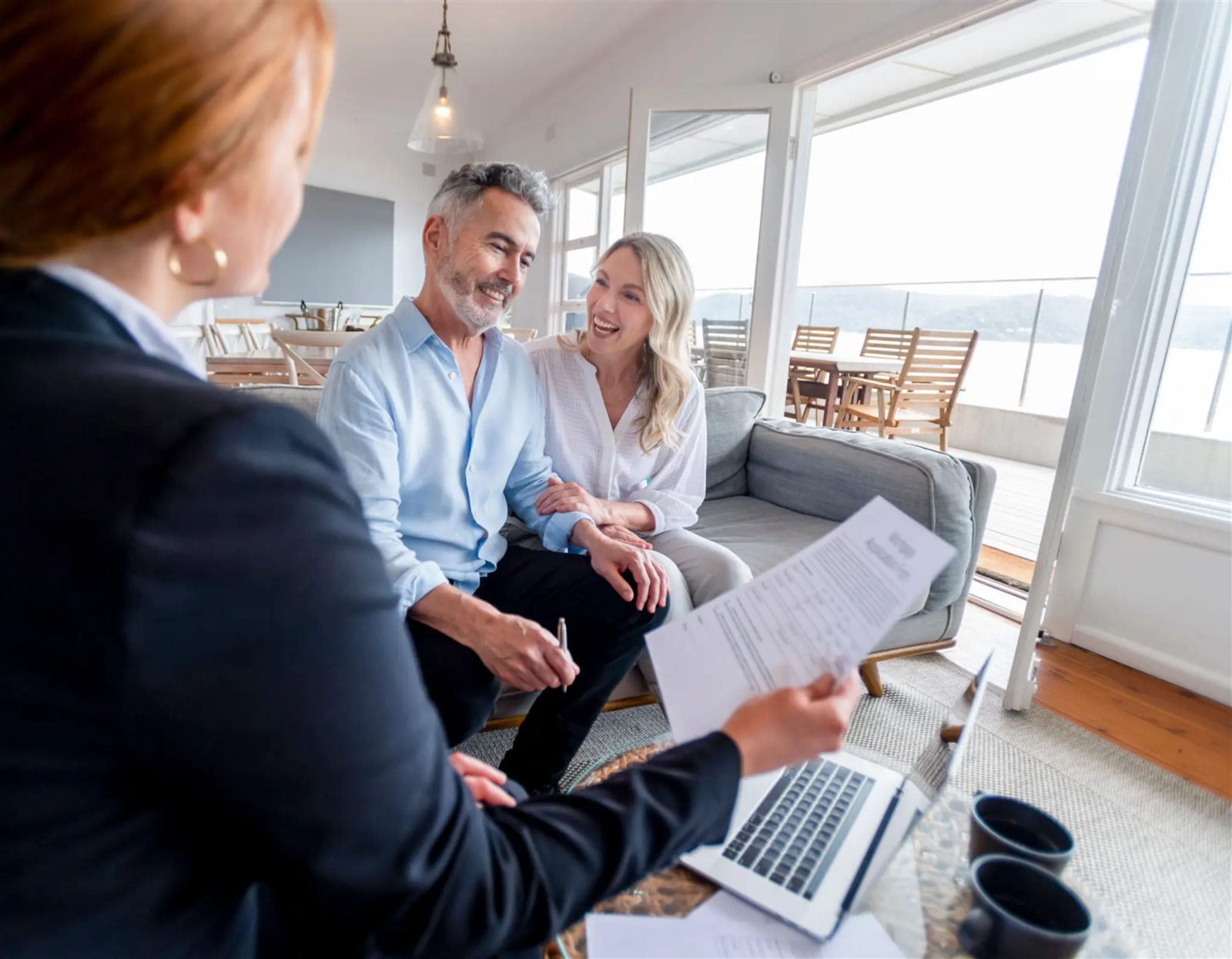 Professional advisory team meeting with clients